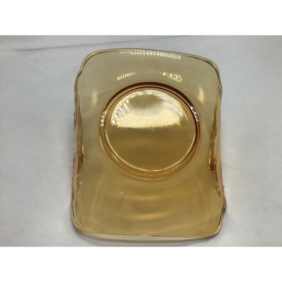 Cambridge Amber Depression Glass Grape Bon Bon Candy Dish MCM Granny Cottage - Picture 6 of 7